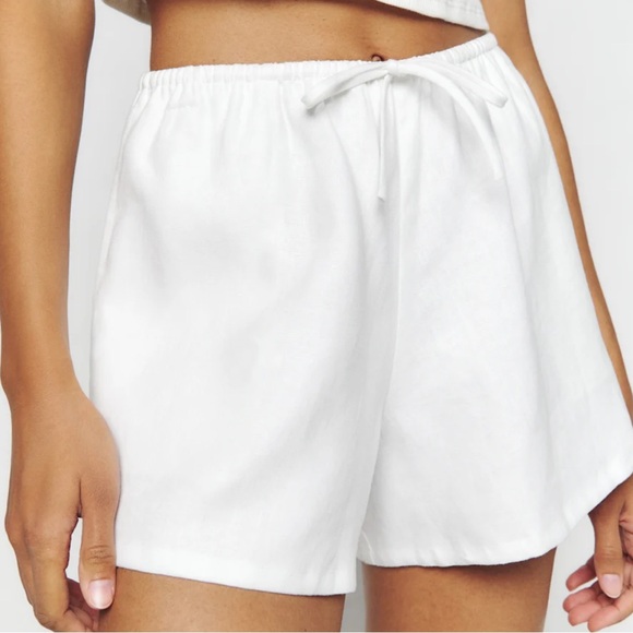 Reformation Pants - Reformation White Linen Shorts